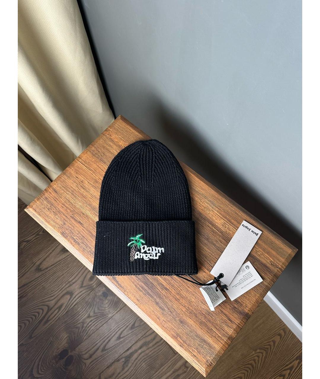 PALM ANGELS Черная шапка, фото 2