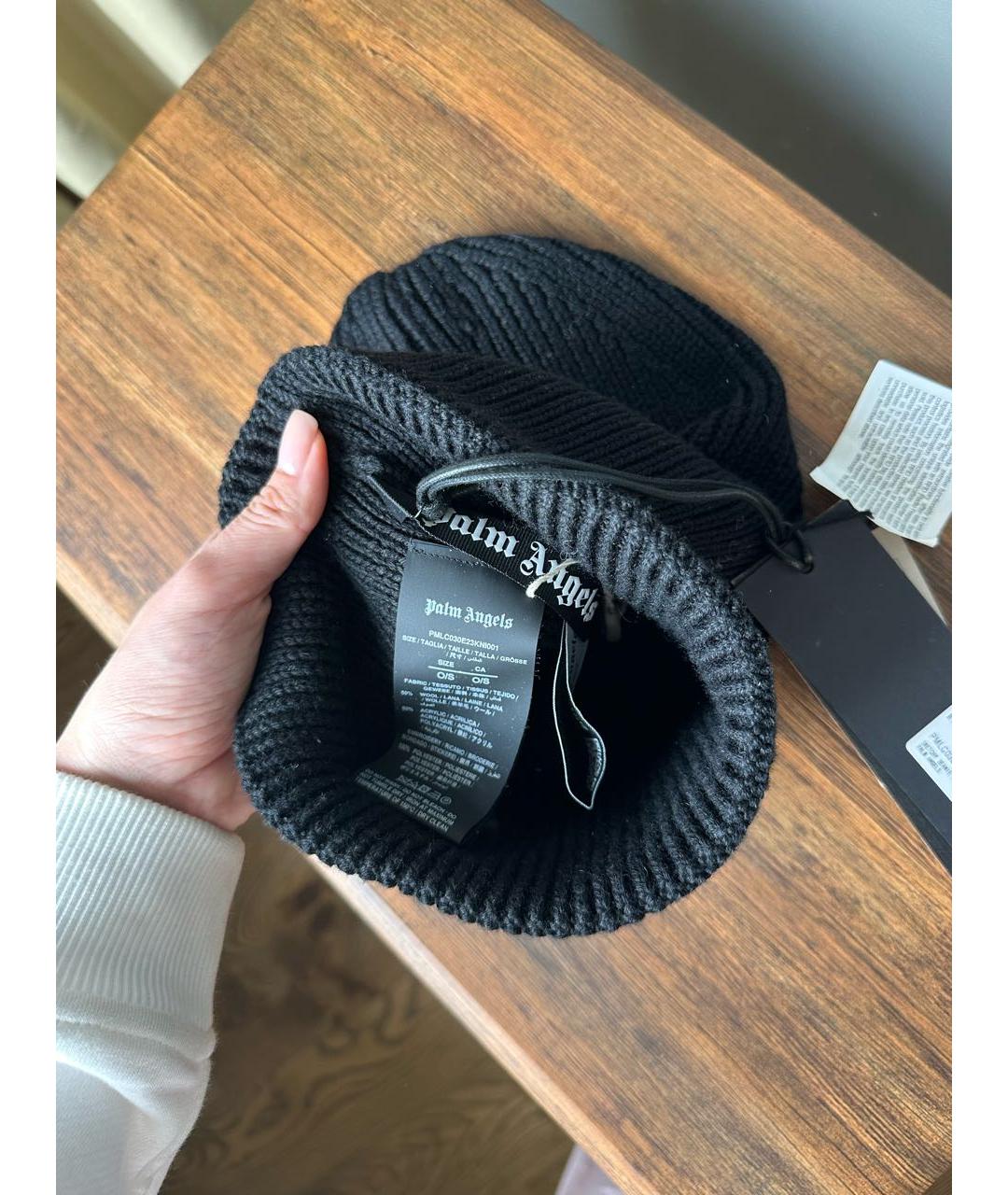 PALM ANGELS Черная шапка, фото 5