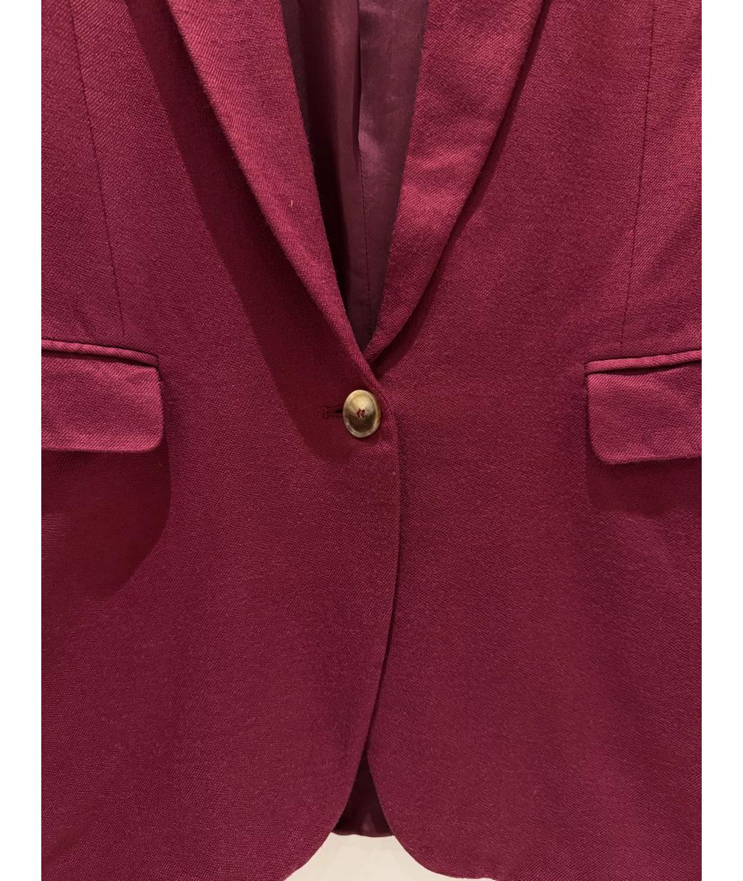 ACNE STUDIOS Бордовый шерстяной жакет/пиджак, фото 3