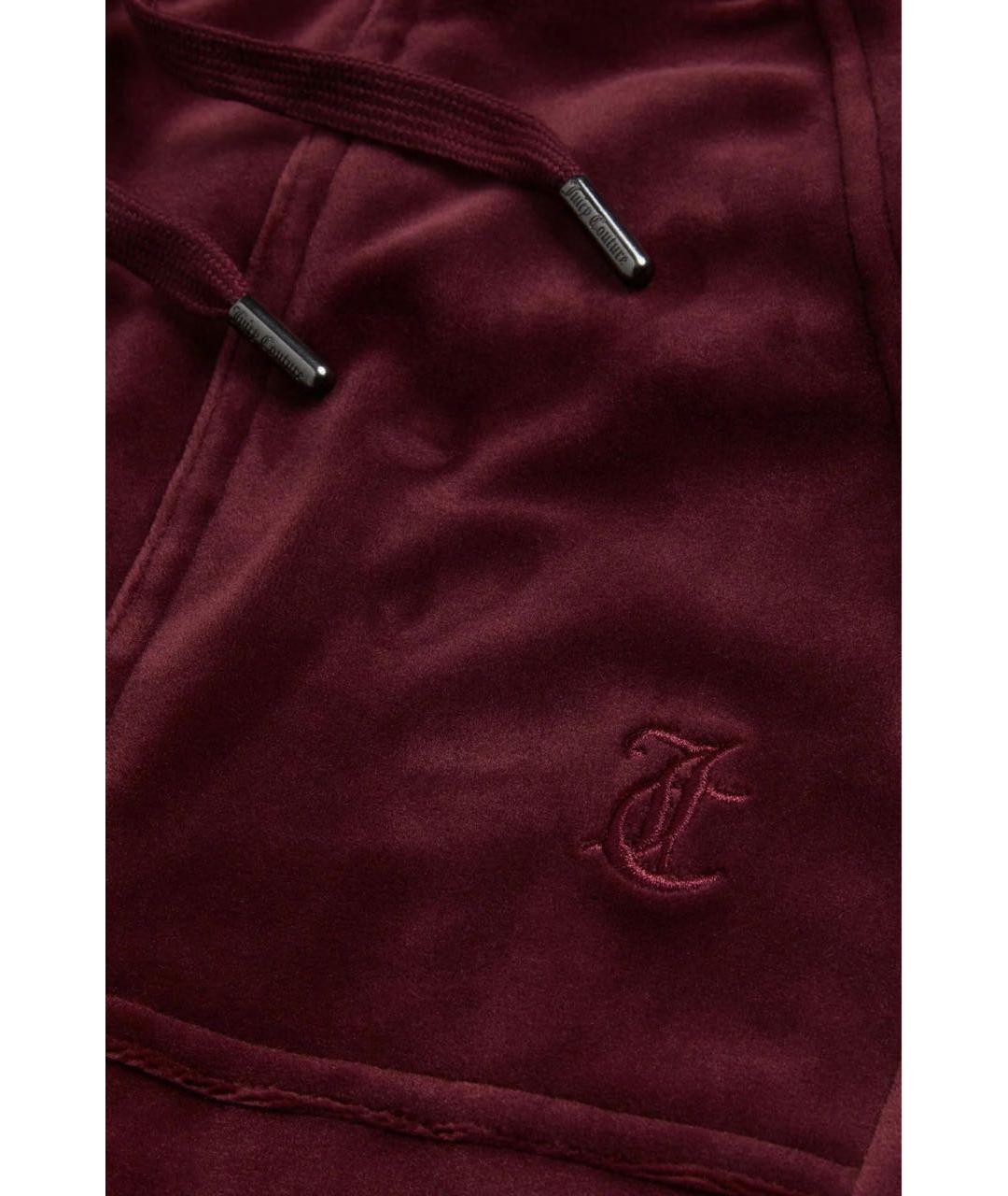 JUICY COUTURE Бордовые велюровые спортивные брюки и шорты, фото 5