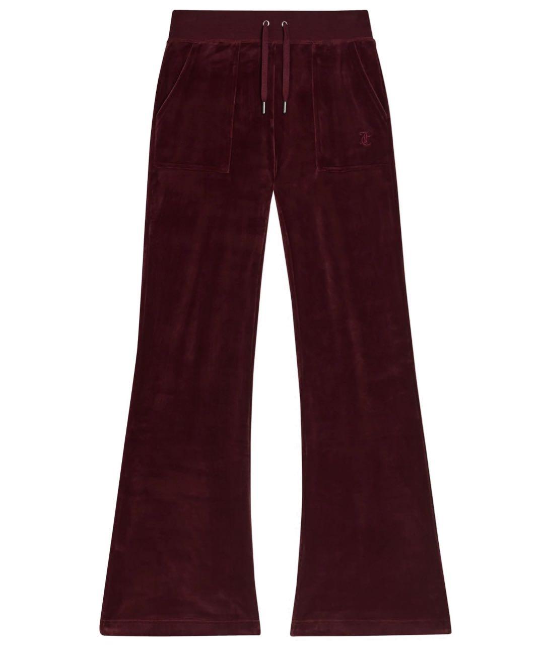 JUICY COUTURE Бордовые велюровые спортивные брюки и шорты, фото 1