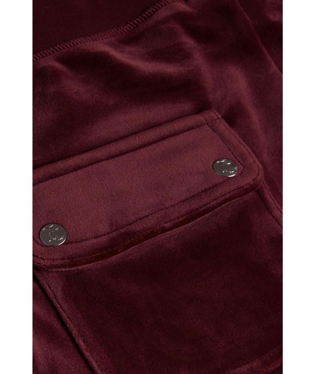 JUICY COUTURE Бордовые велюровые спортивные брюки и шорты, фото 6