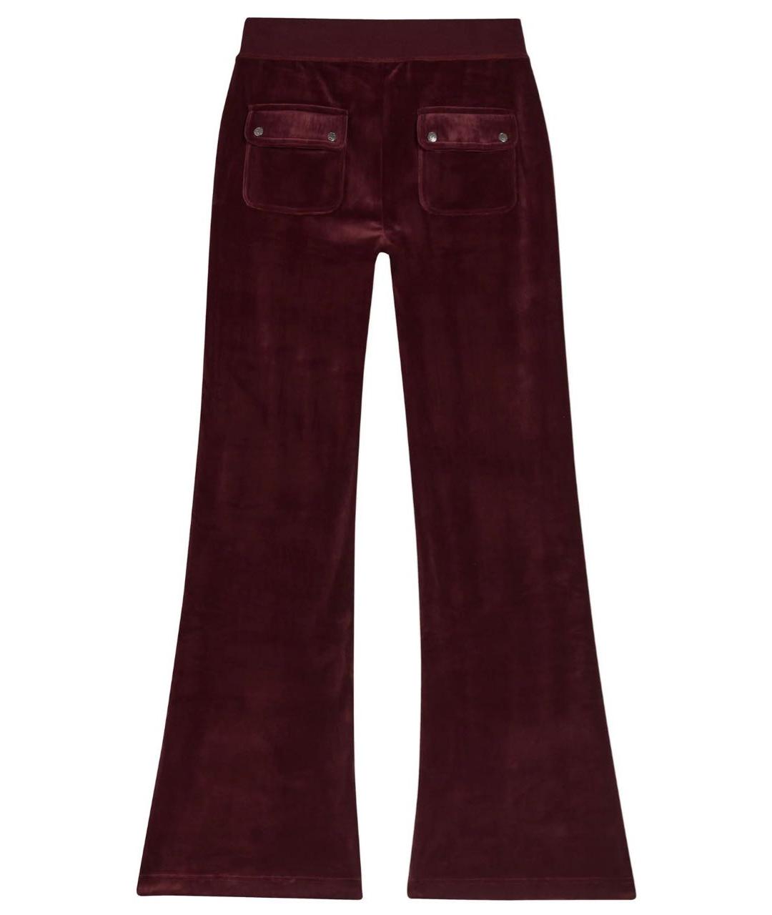 JUICY COUTURE Бордовые велюровые спортивные брюки и шорты, фото 2