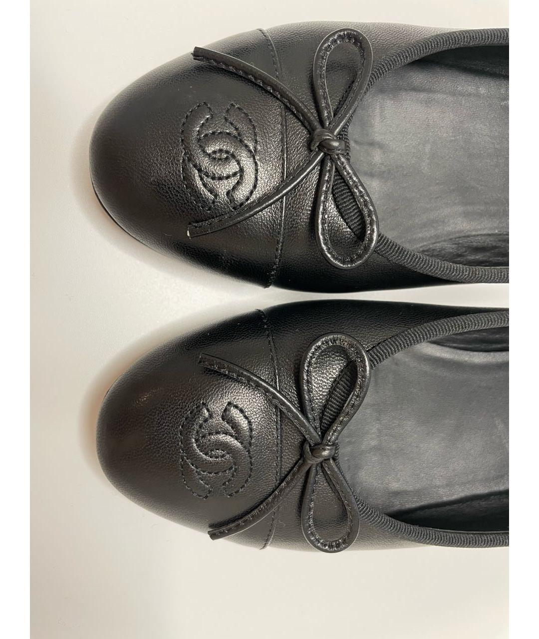 CHANEL Черные кожаные балетки, фото 3