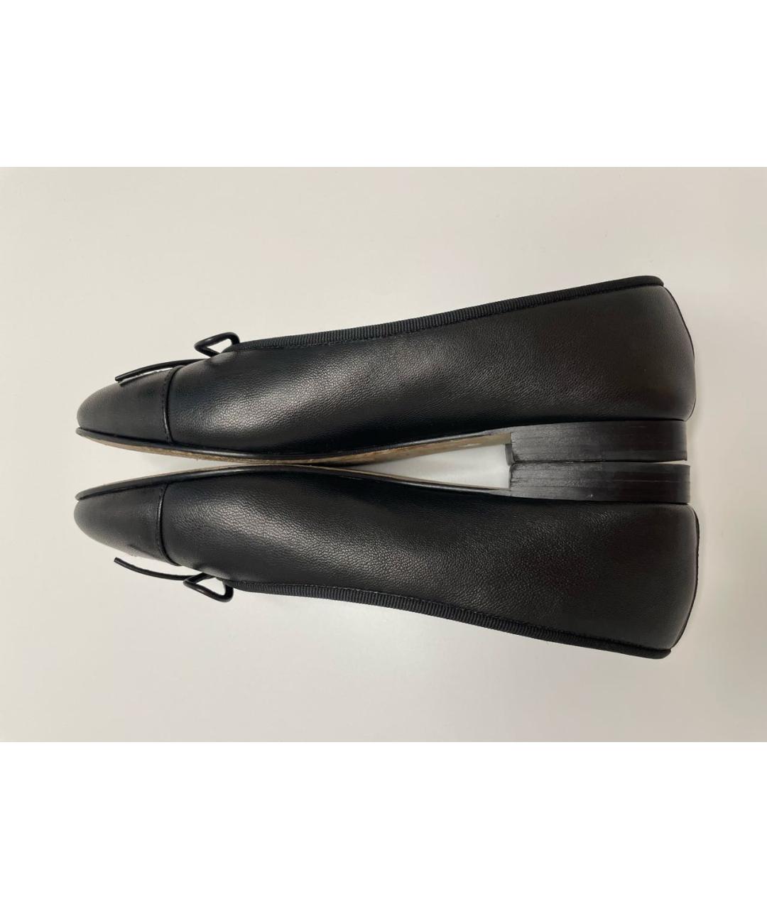 CHANEL Черные кожаные балетки, фото 6