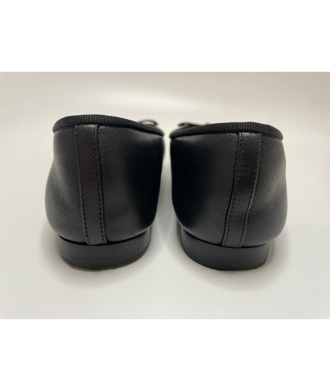 CHANEL Черные кожаные балетки, фото 5