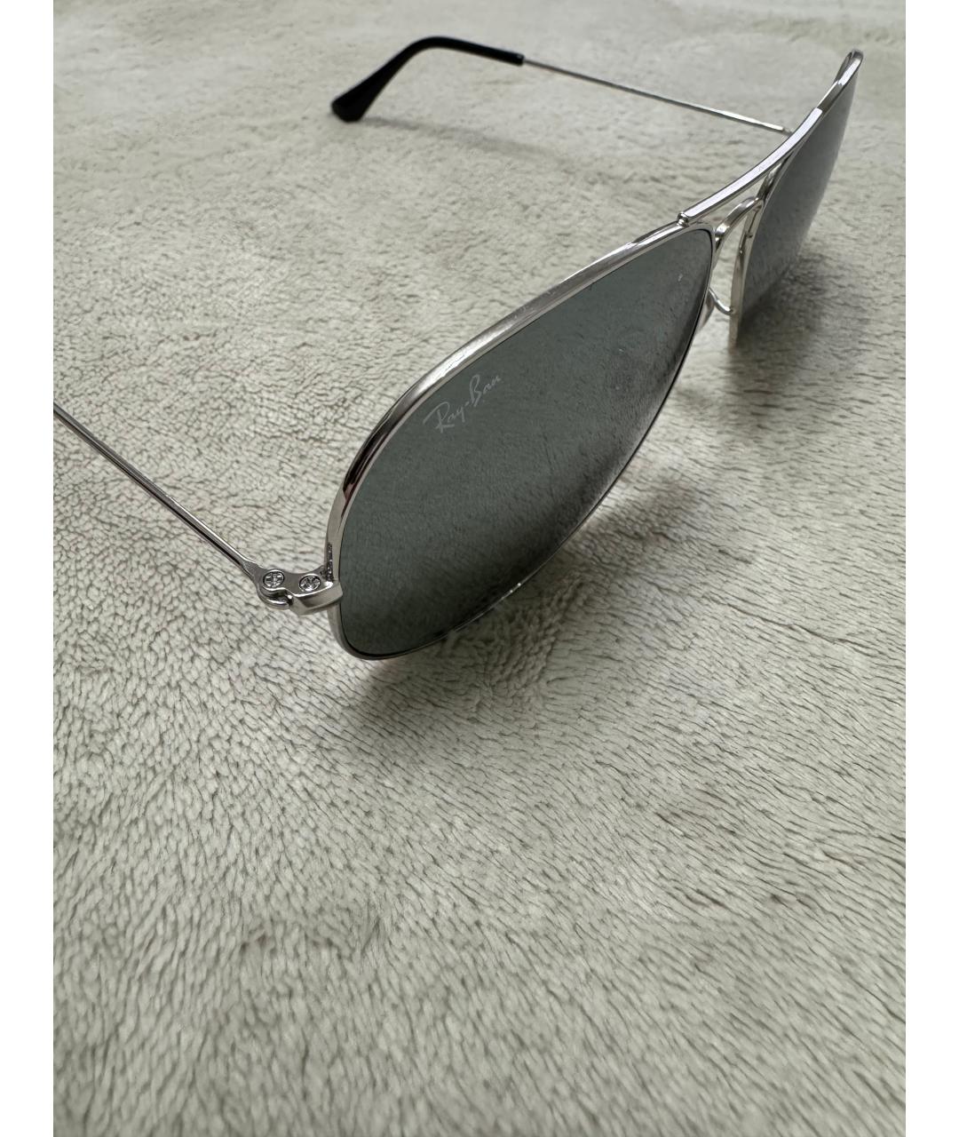 RAY BAN Серебряные металлические солнцезащитные очки, фото 4