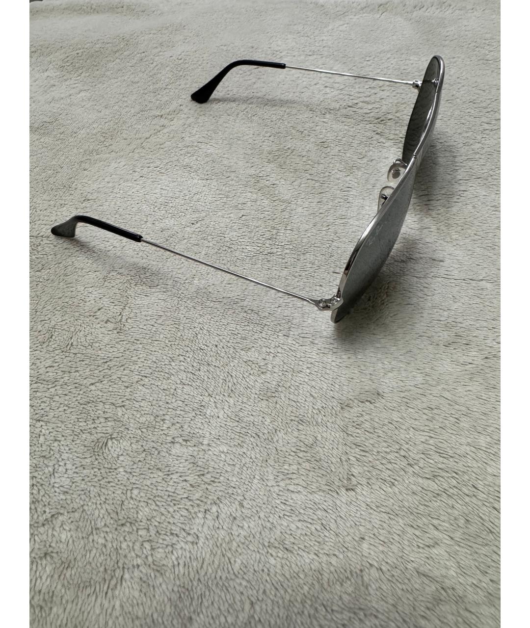 RAY BAN Серебряные металлические солнцезащитные очки, фото 3