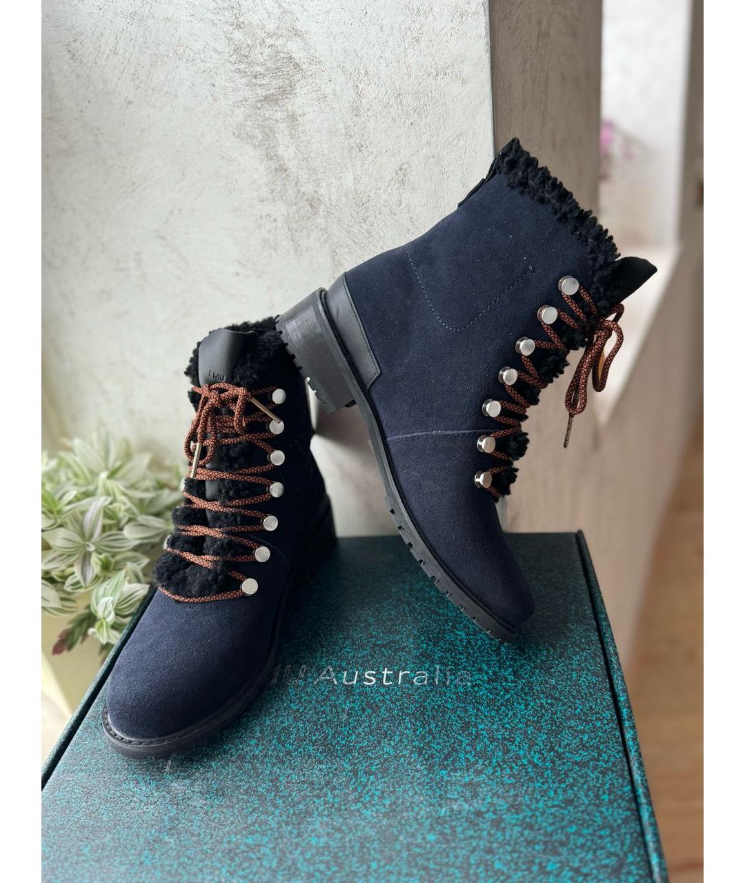 EMU Темно-синие замшевые ботинки, фото 5