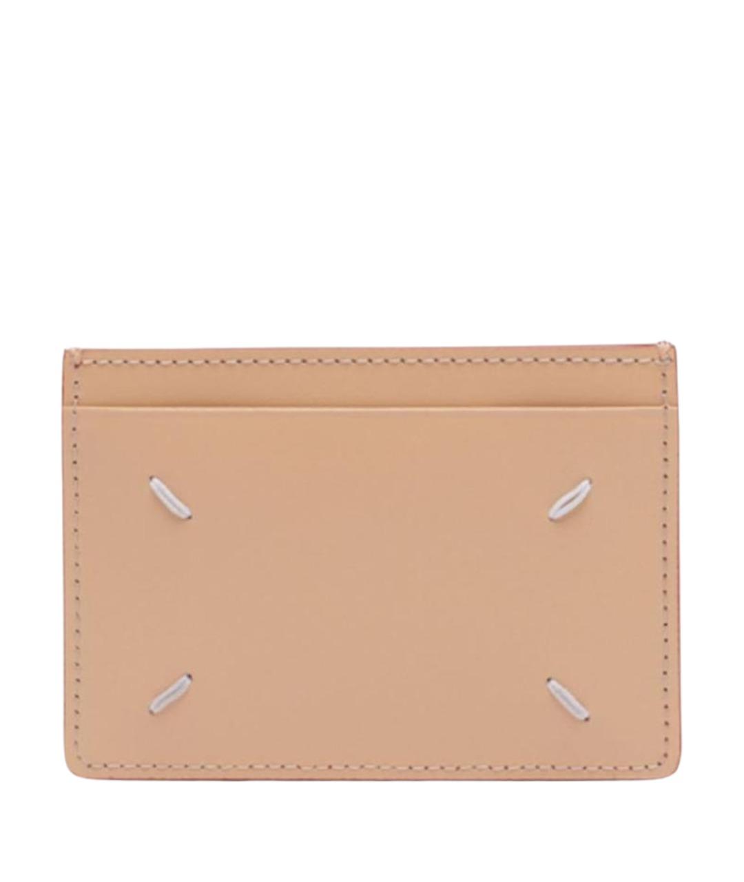MAISON MARGIELA Бежевый кожаный кардхолдер, фото 1