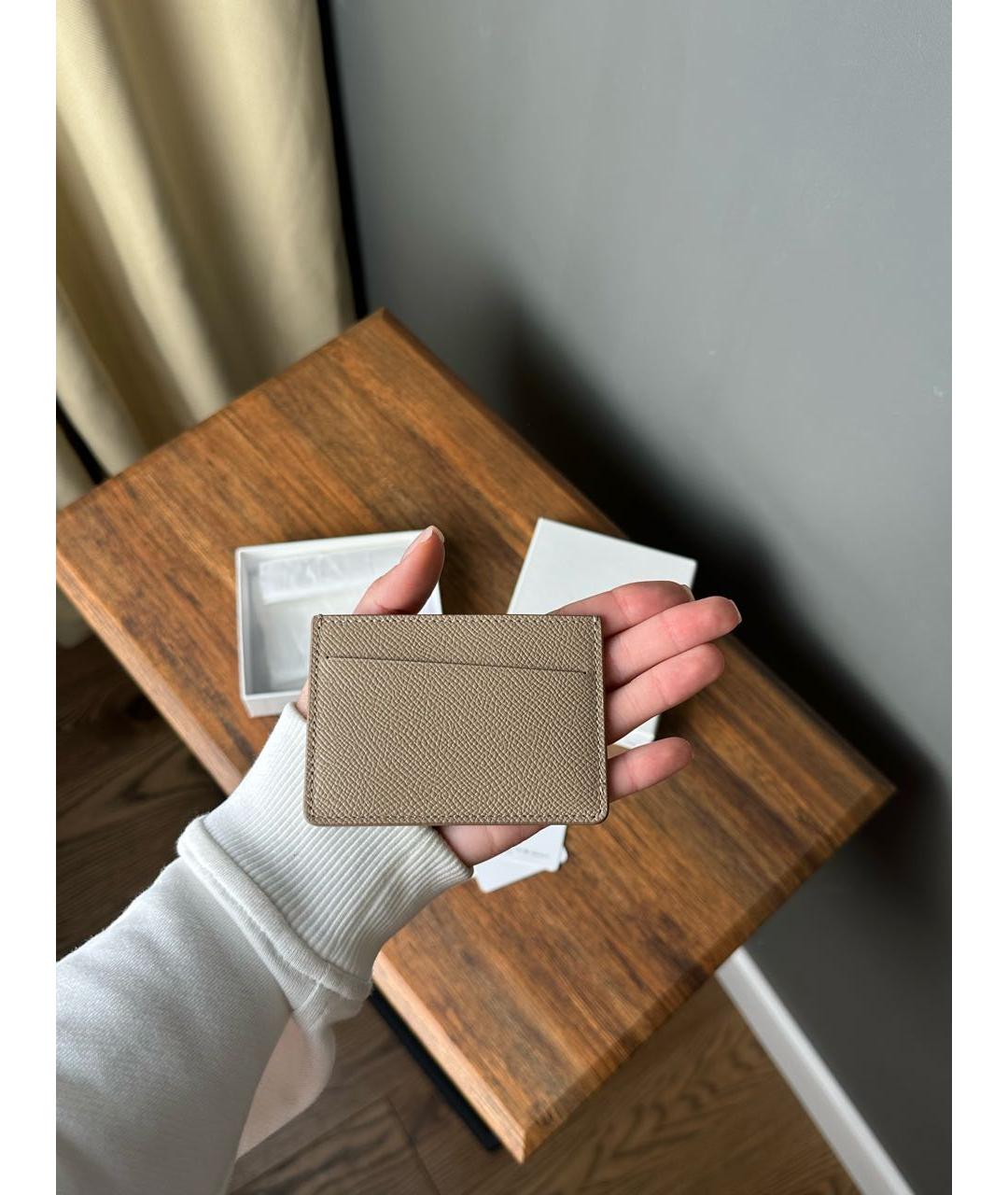 MAISON MARGIELA Бежевый кожаный кардхолдер, фото 4