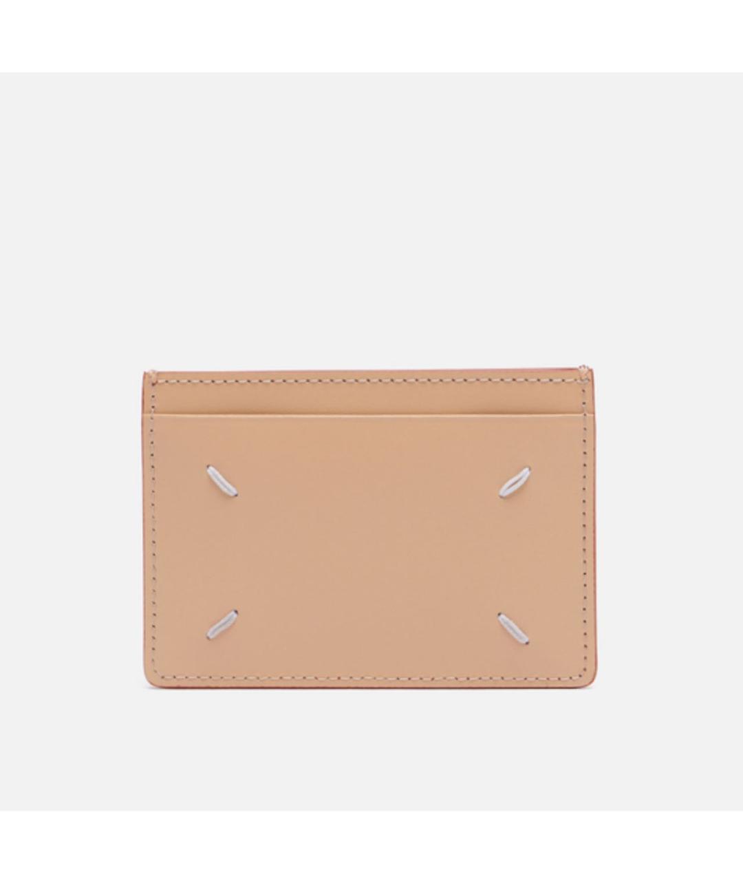 MAISON MARGIELA Бежевый кожаный кардхолдер, фото 9