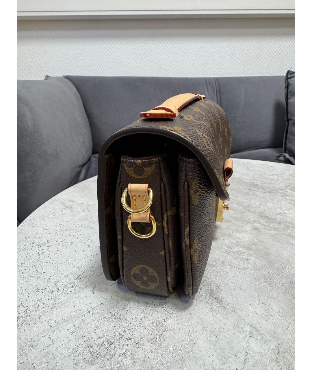 LOUIS VUITTON Коричневая кожаная сумка через плечо, фото 2