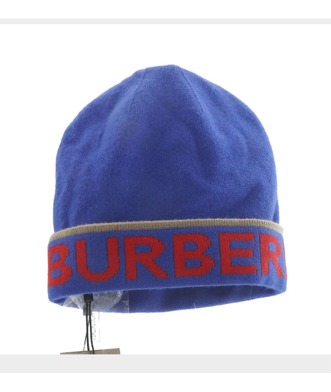 BURBERRY Синяя кашемировая шапка, фото 3