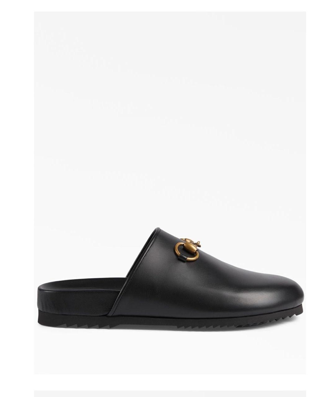 GUCCI Черные кожаные сабо, фото 9