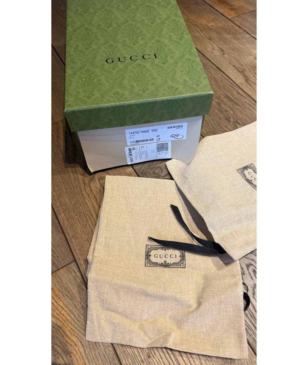 GUCCI Черные кожаные сабо, фото 8