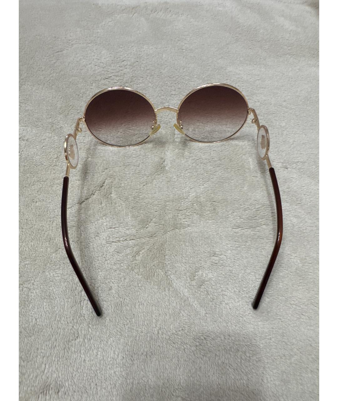 VERSACE Коричневые металлические солнцезащитные очки, фото 4