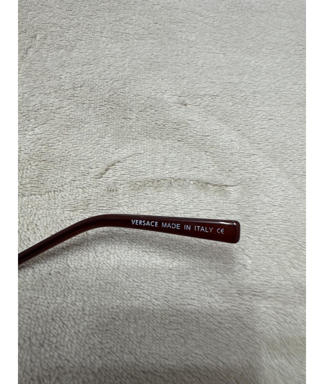 VERSACE Коричневые металлические солнцезащитные очки, фото 6