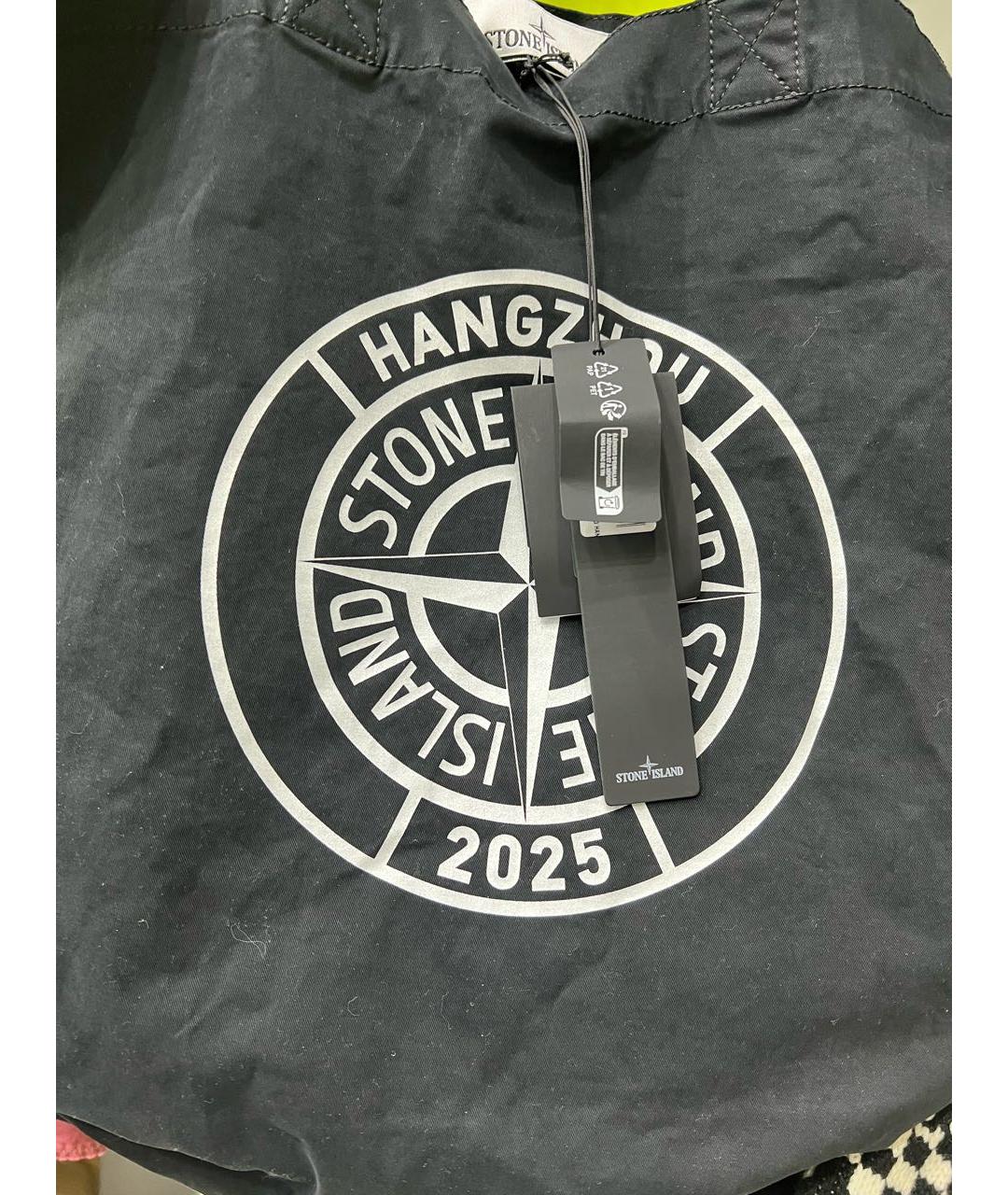 STONE ISLAND Черная хлопковая сумка тоут, фото 7