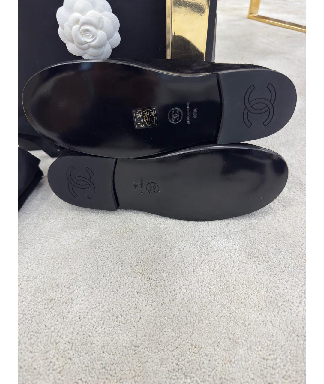 CHANEL Черные замшевые лоферы, фото 8