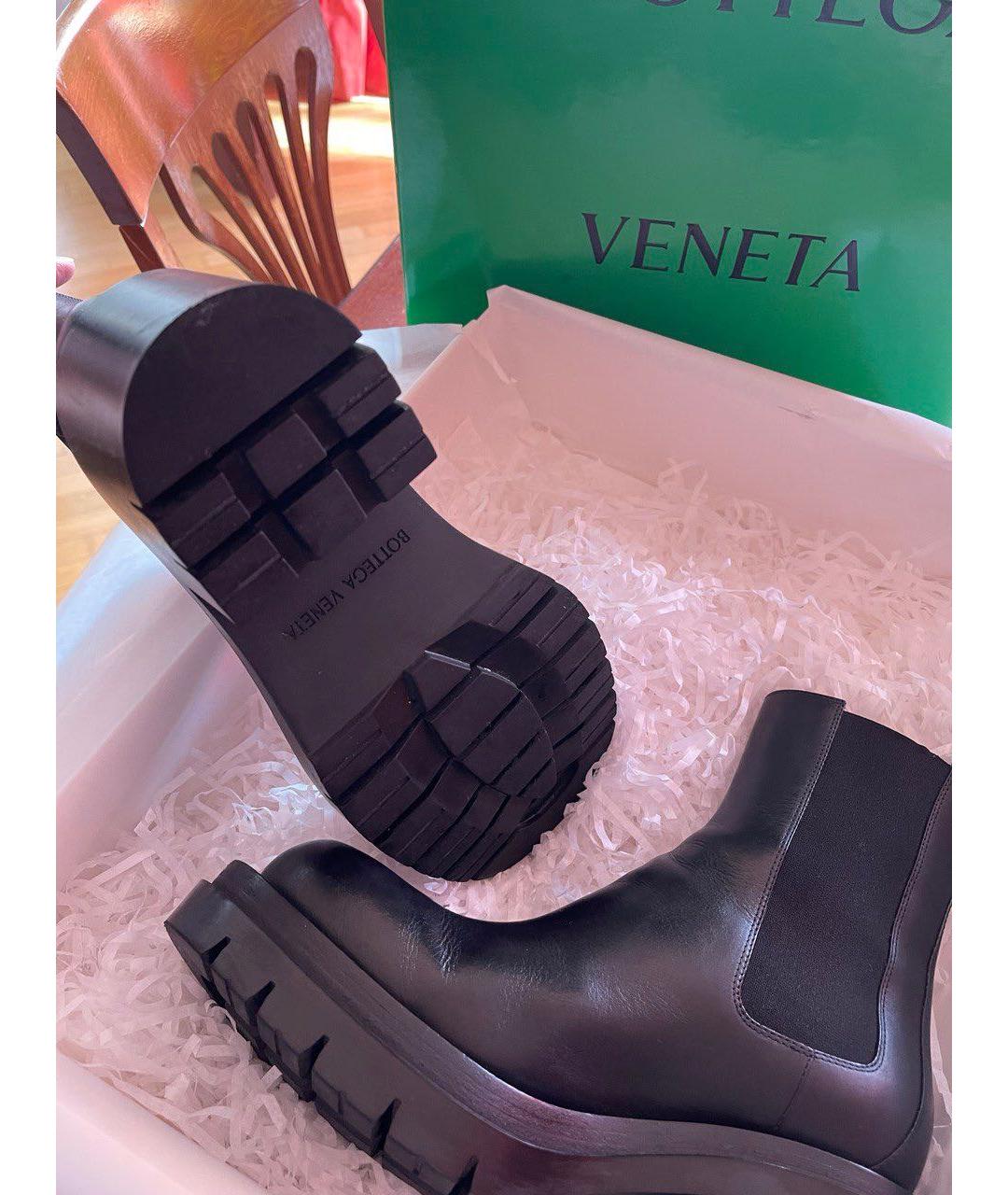 BOTTEGA VENETA Черные кожаные полусапоги, фото 2