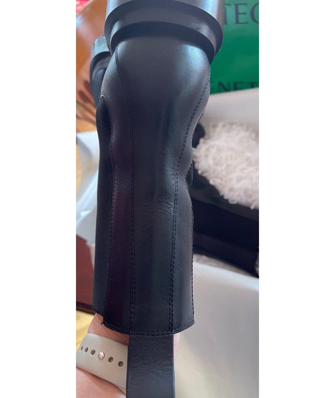 BOTTEGA VENETA Черные кожаные полусапоги, фото 3