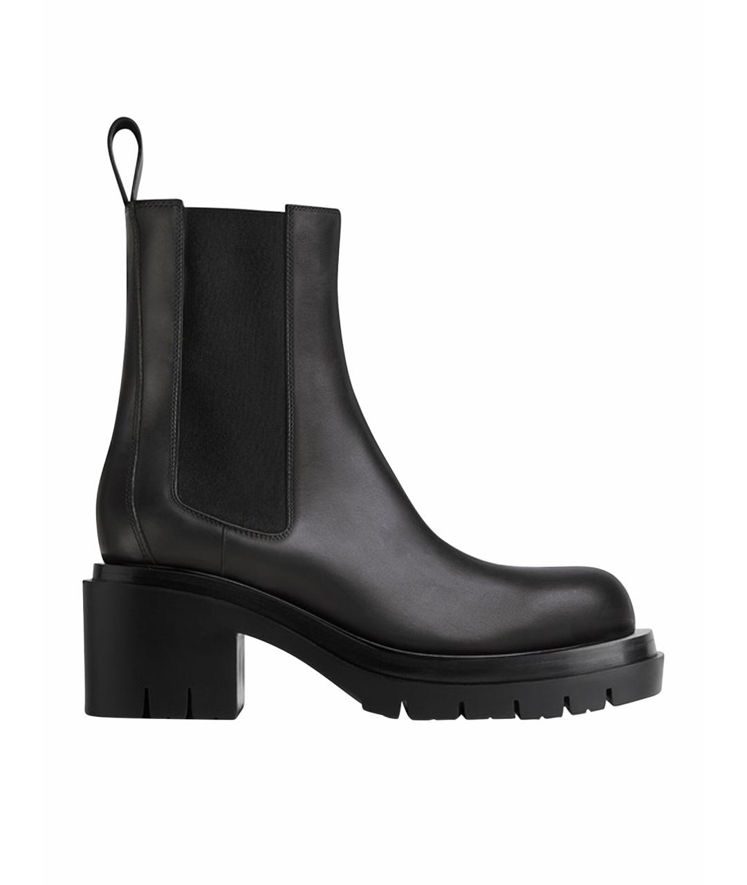 BOTTEGA VENETA Черные кожаные полусапоги, фото 1