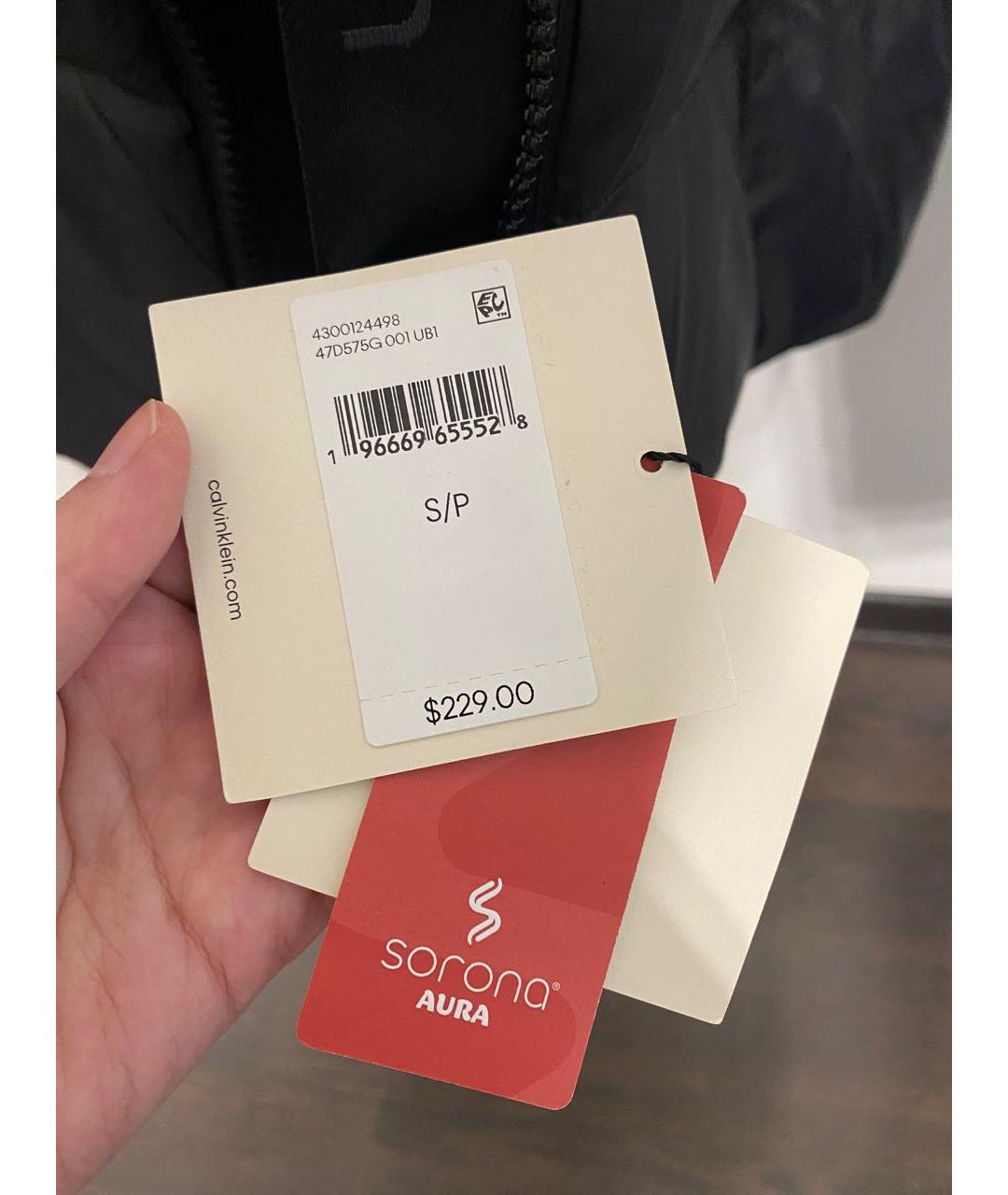 CALVIN KLEIN Черный полиэстеровый пуховик, фото 4