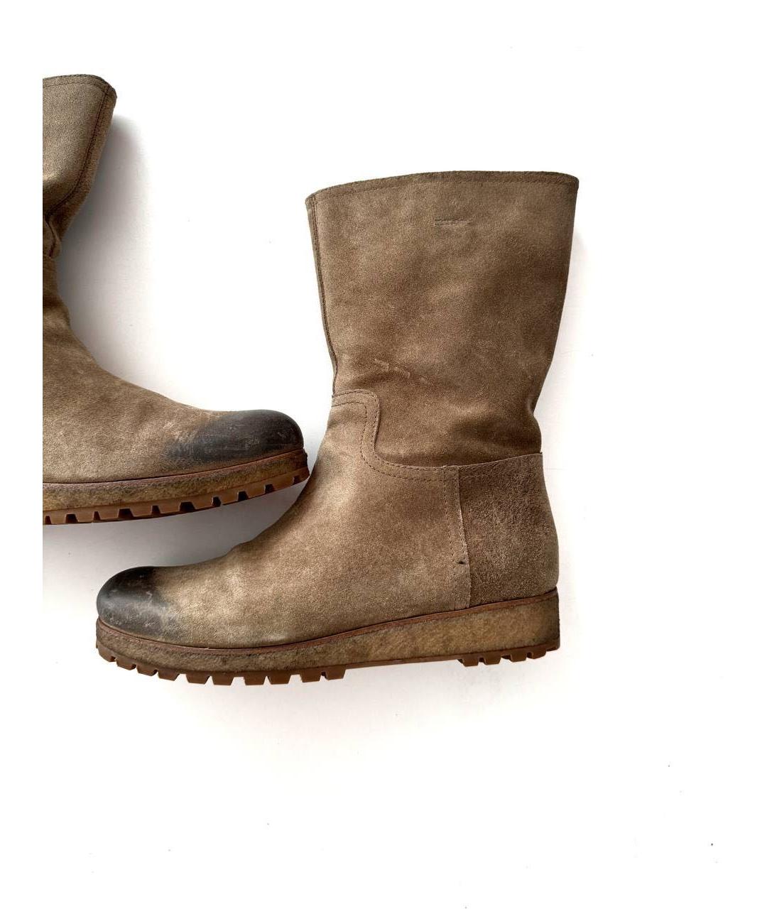 MIU MIU Коричневые замшевые полусапоги, фото 8