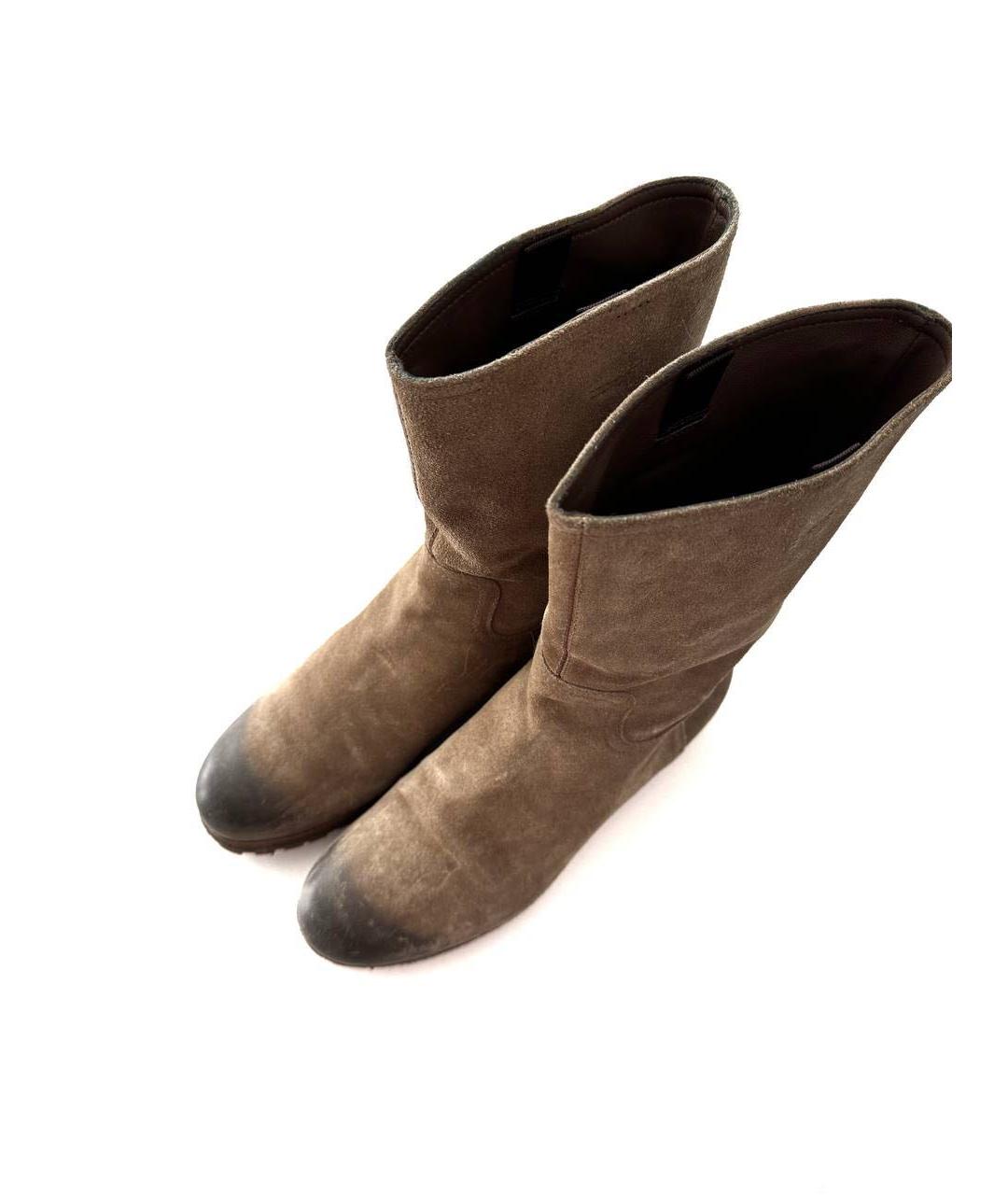 MIU MIU Коричневые замшевые полусапоги, фото 2