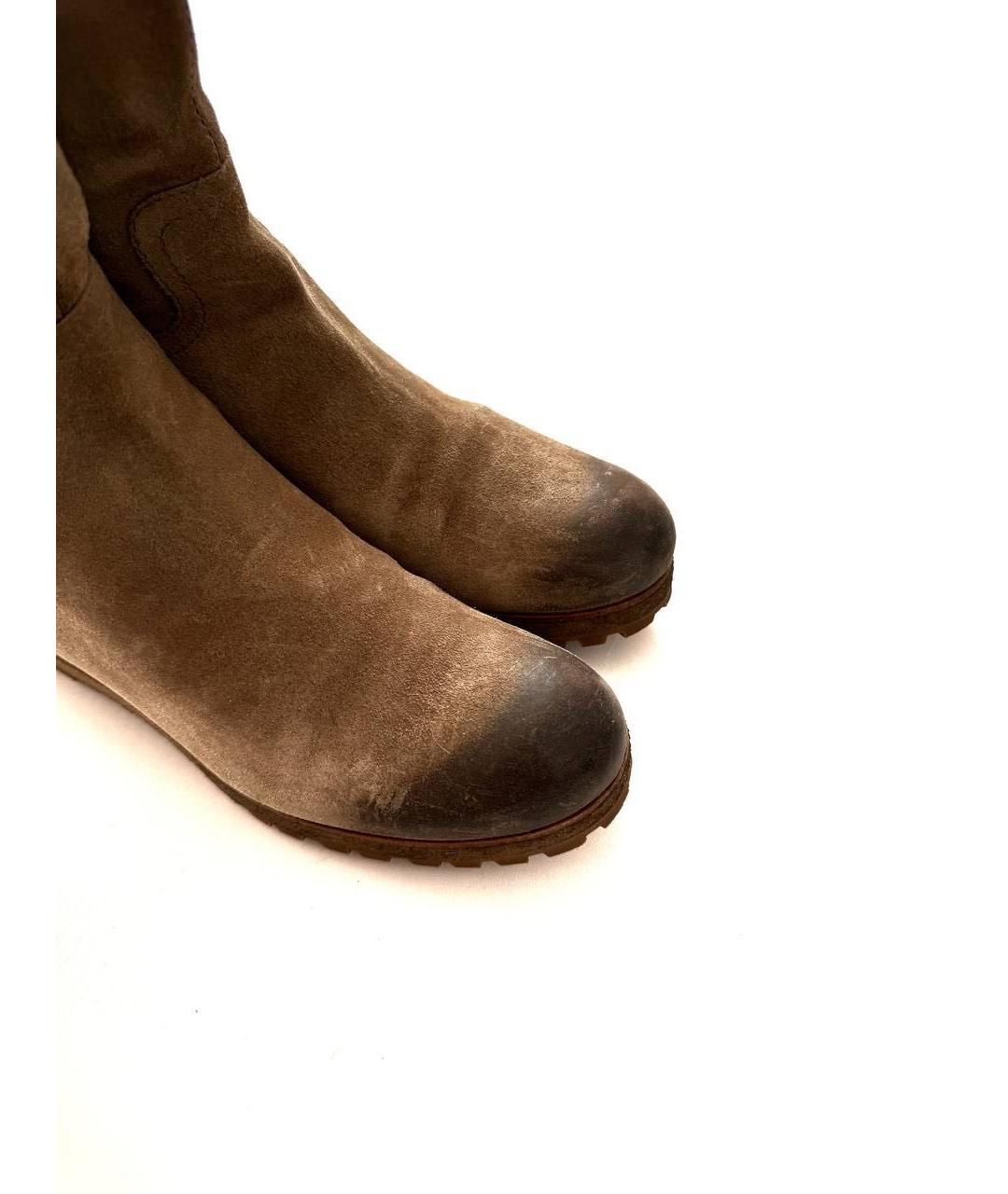 MIU MIU Коричневые замшевые полусапоги, фото 5