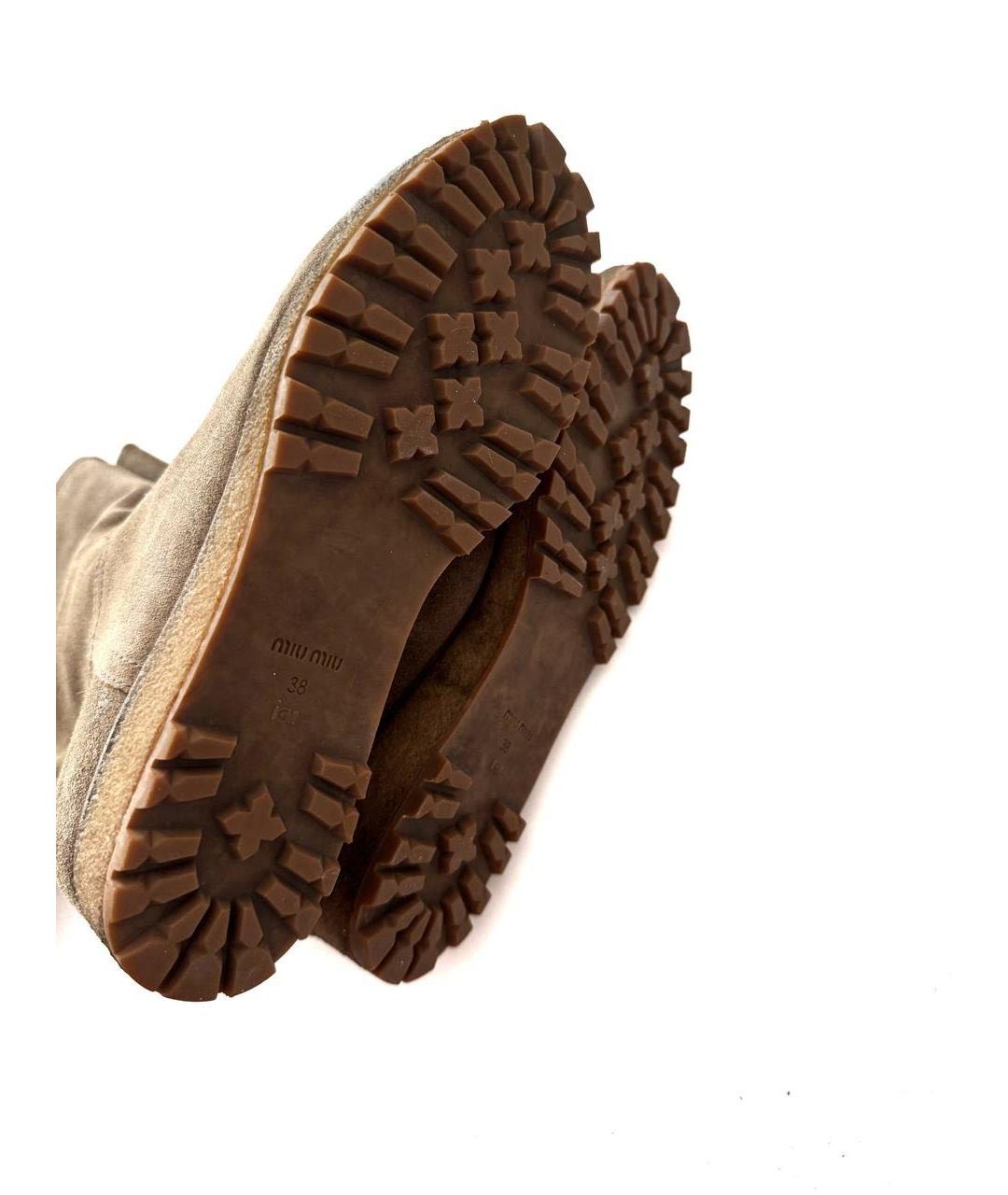 MIU MIU Коричневые замшевые полусапоги, фото 6