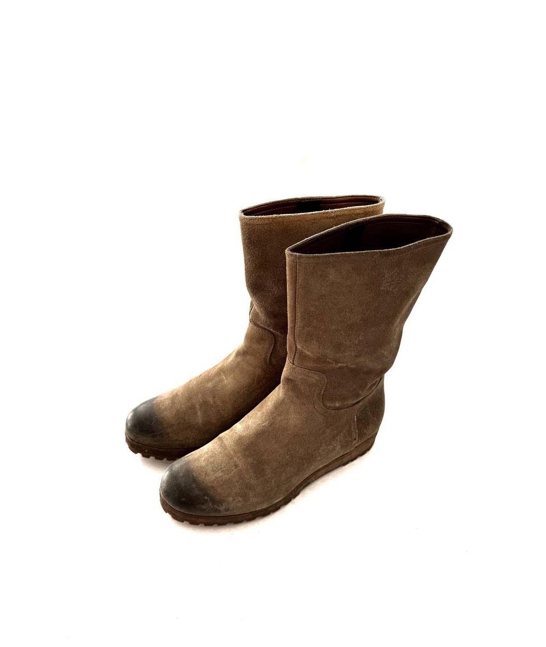 MIU MIU Коричневые замшевые полусапоги, фото 4