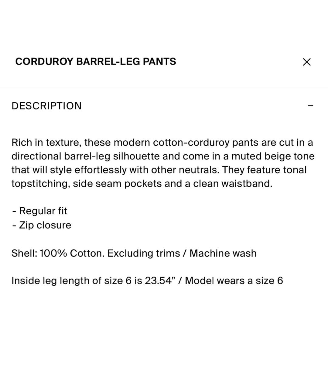 COS Бежевые хлопковые брюки широкие, фото 4