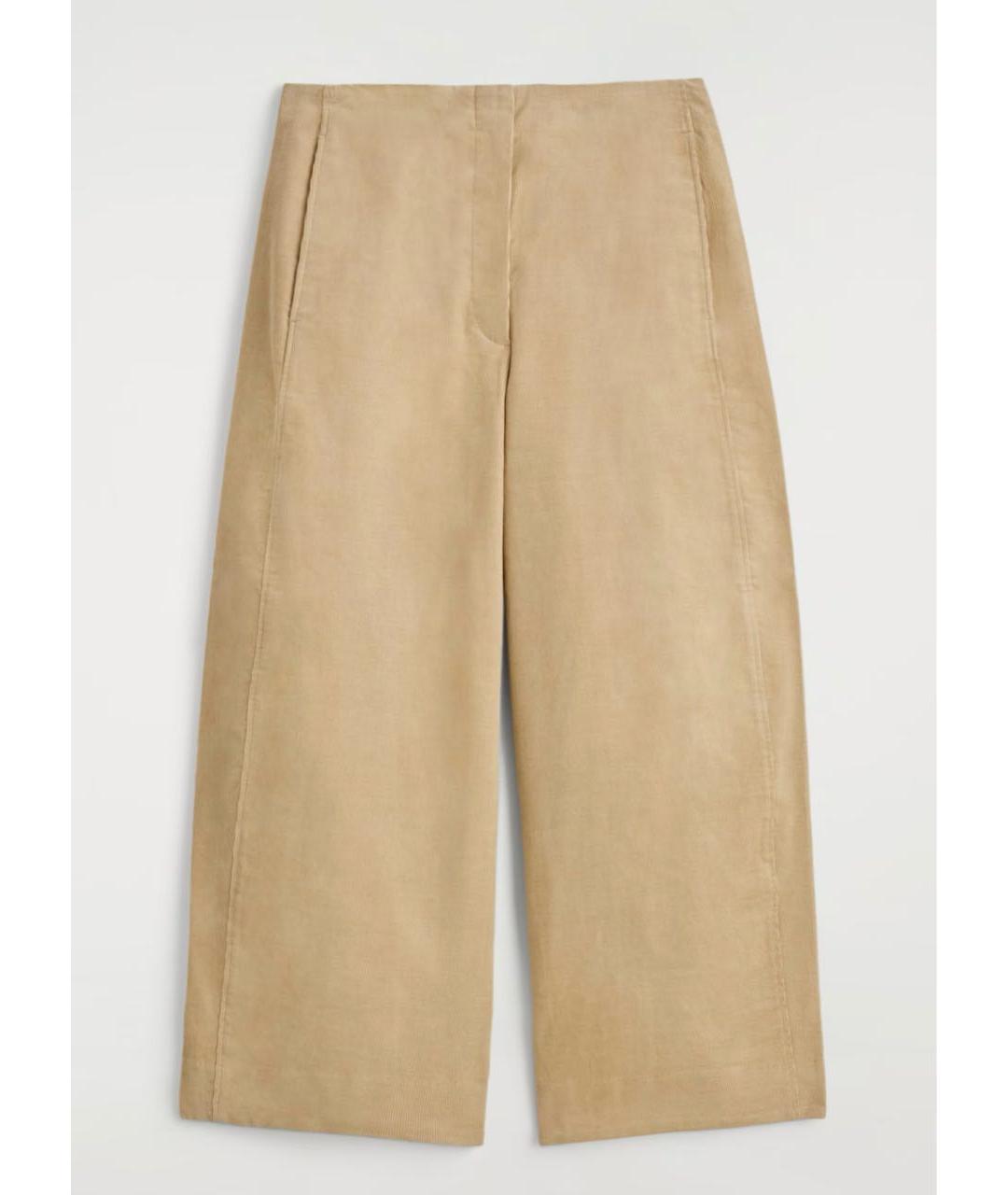 COS Бежевые хлопковые брюки широкие, фото 2