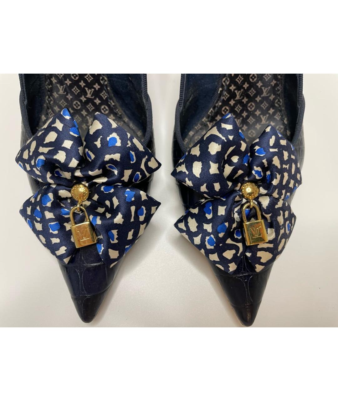 LOUIS VUITTON Темно-синие кожаные туфли, фото 4