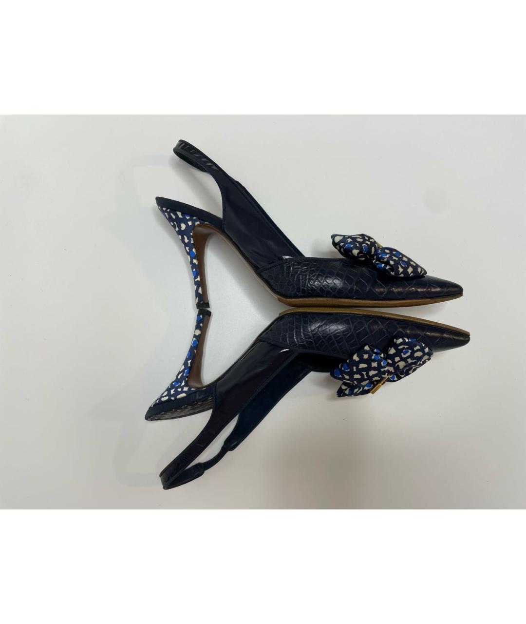 LOUIS VUITTON Темно-синие кожаные туфли, фото 7