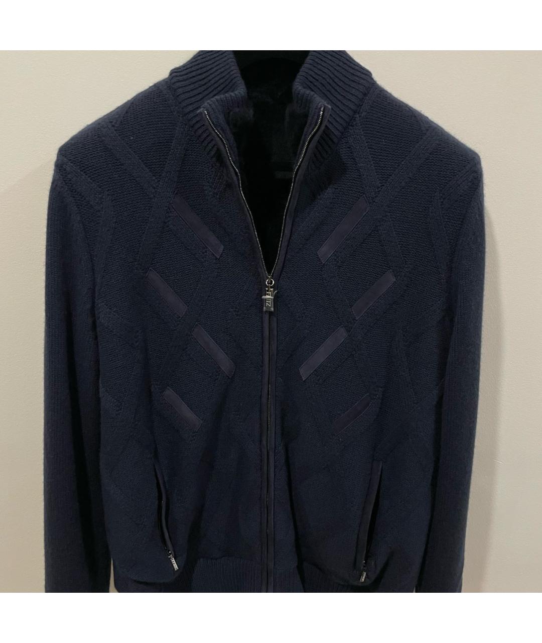 ZILLI Темно-синий кашемировый кардиган, фото 7