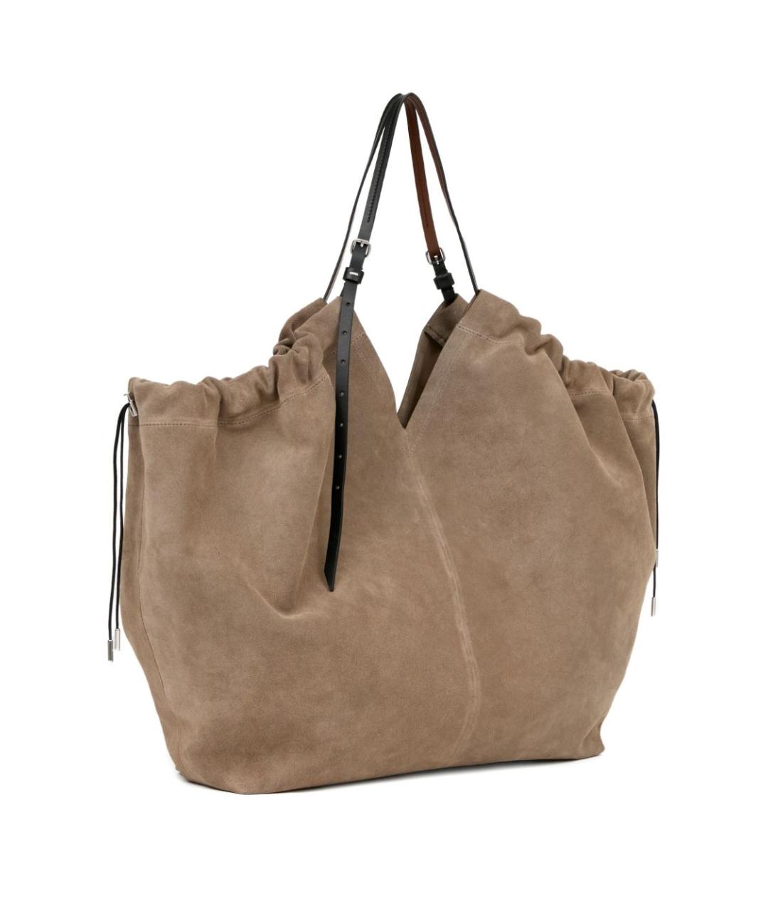 MAISON MARGIELA Бежевая замшевая сумка тоут, фото 5