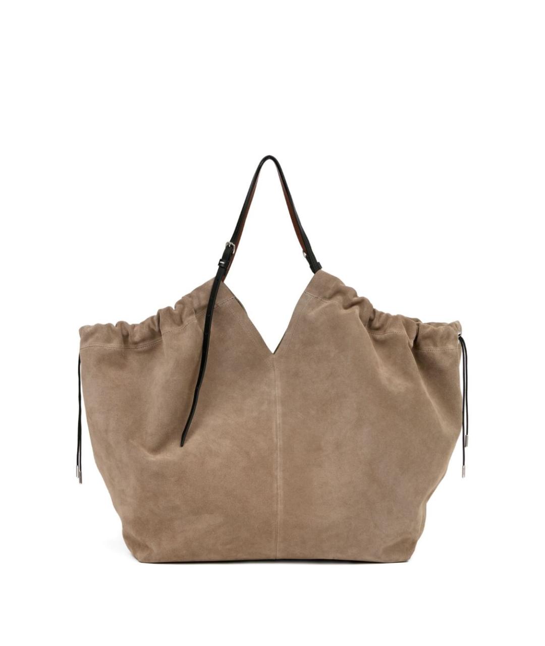 MAISON MARGIELA Бежевая замшевая сумка тоут, фото 1