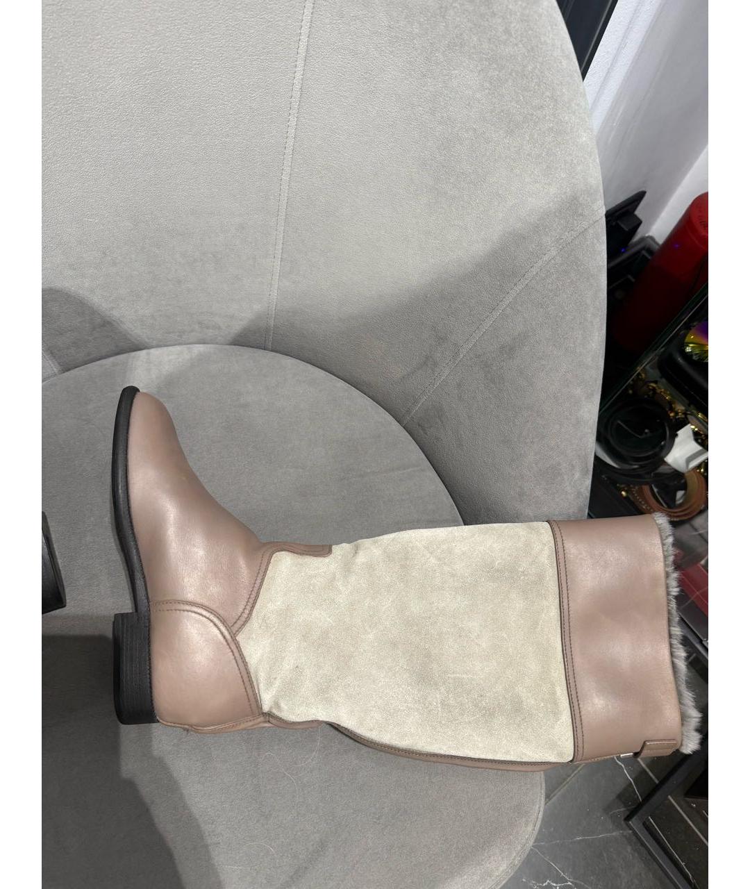 CHANEL Бежевые кожаные сапоги, фото 8
