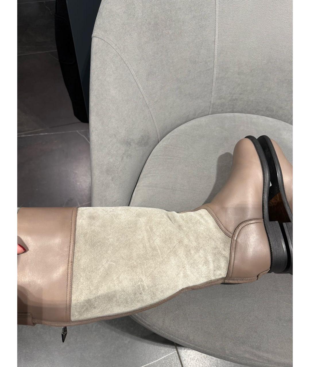 CHANEL Бежевые кожаные сапоги, фото 7
