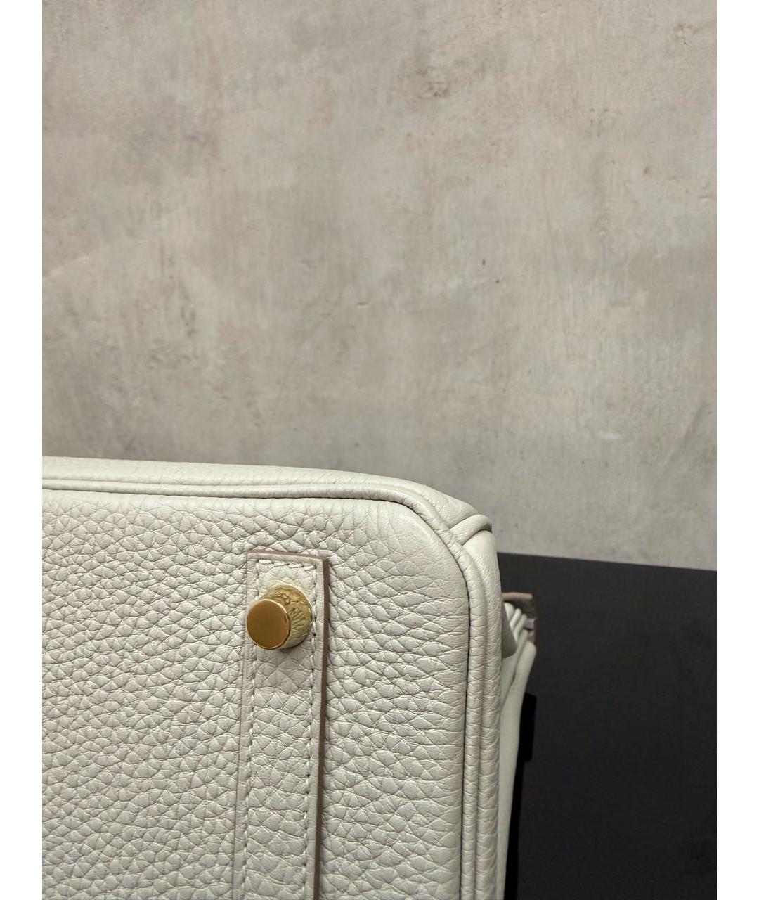 HERMES Серая кожаная сумка с короткими ручками, фото 8