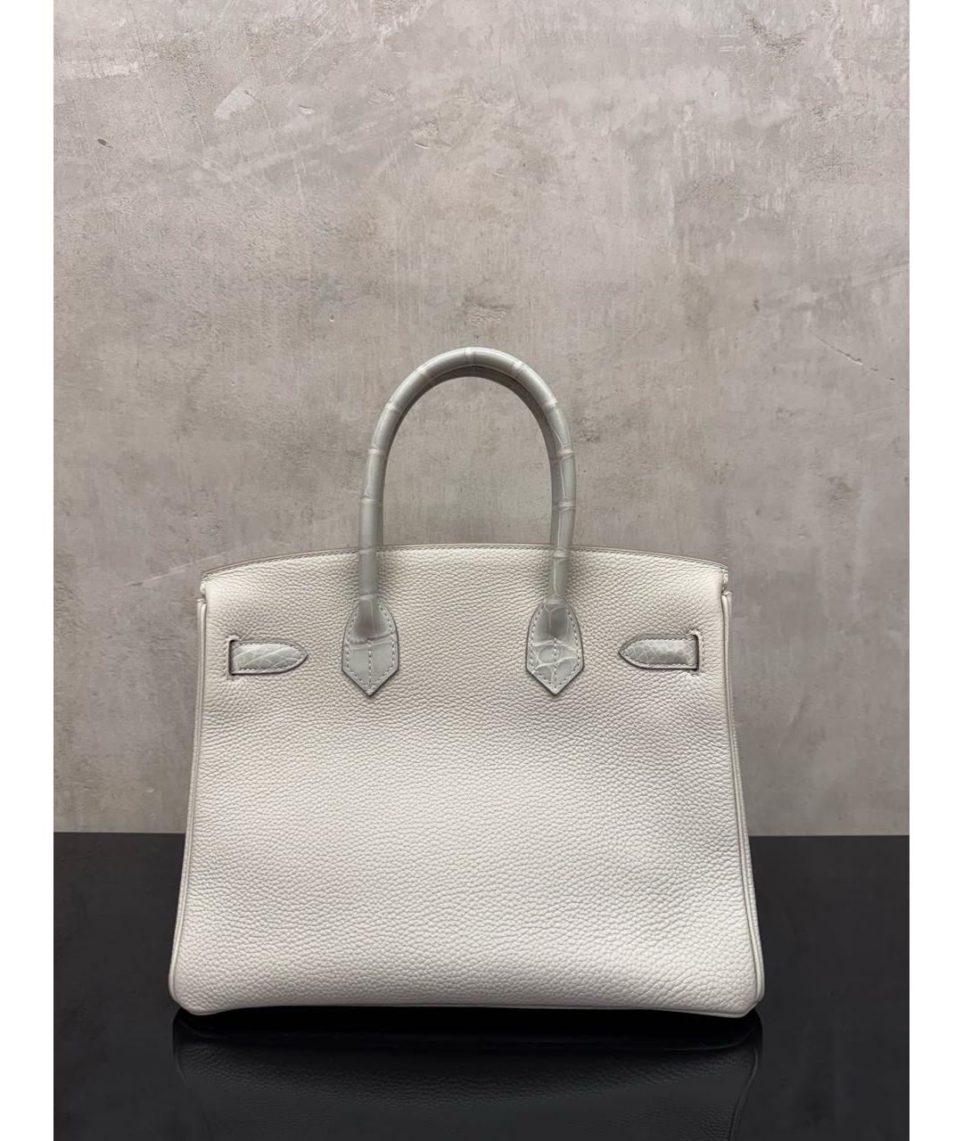 HERMES Серая кожаная сумка с короткими ручками, фото 2