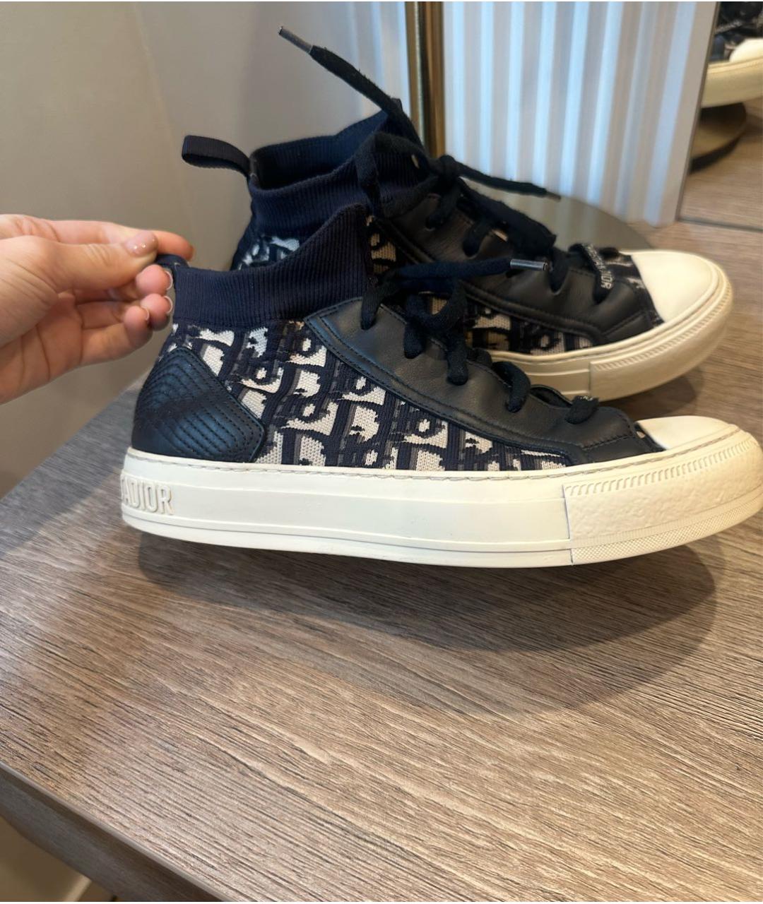 CHRISTIAN DIOR Черные текстильные кеды, фото 3