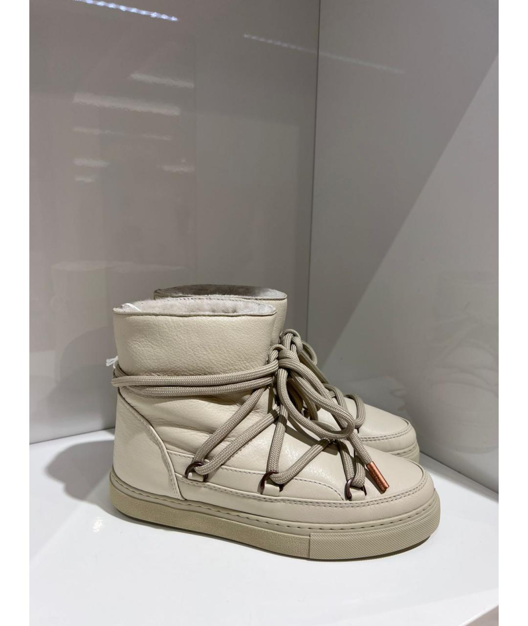 INUIKII Бежевые кожаные ботинки, фото 3