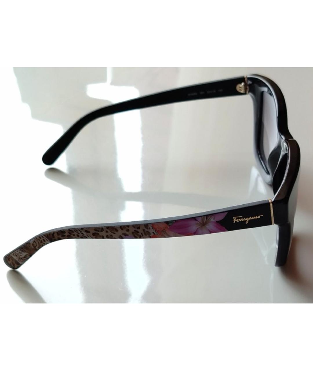 FERRAGAMO Черные пластиковые солнцезащитные очки, фото 3
