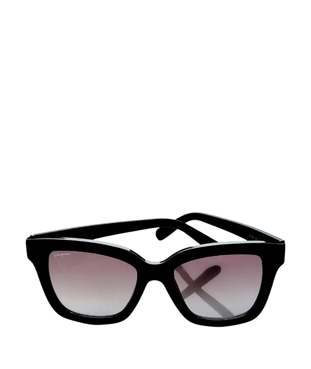 FERRAGAMO Черные пластиковые солнцезащитные очки, фото 1