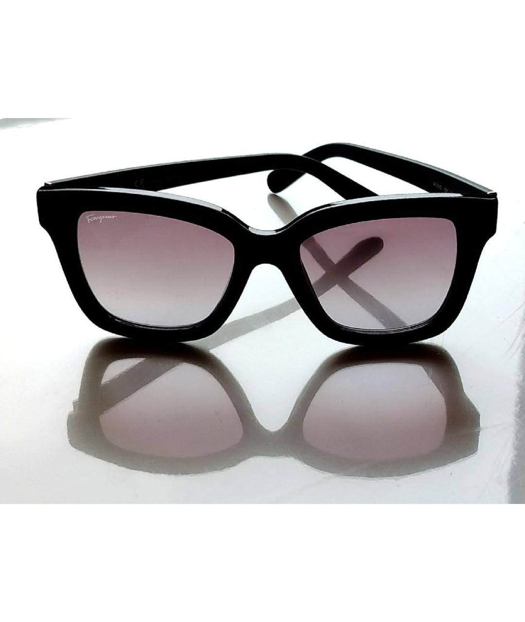 FERRAGAMO Черные пластиковые солнцезащитные очки, фото 7