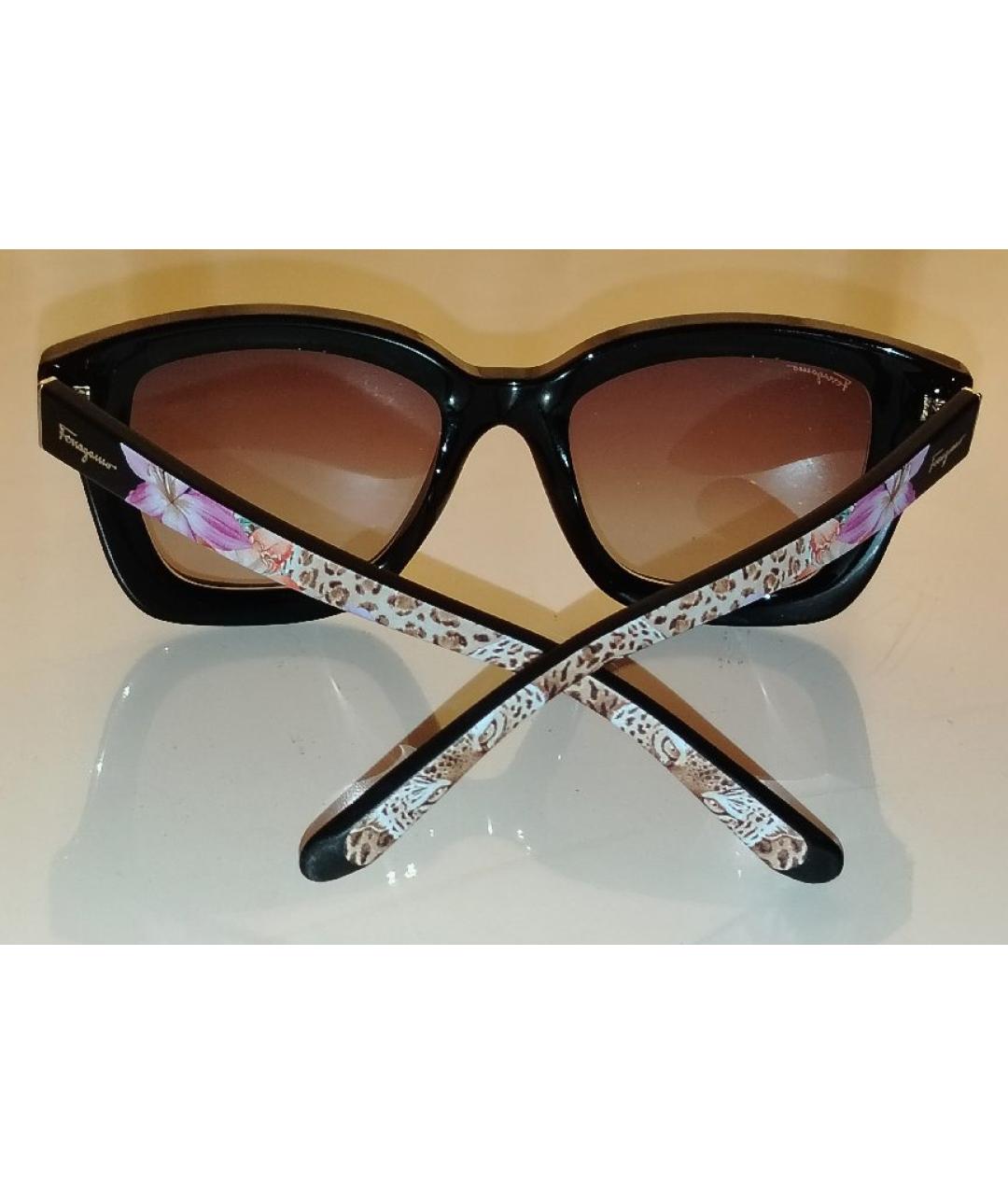 FERRAGAMO Черные пластиковые солнцезащитные очки, фото 5